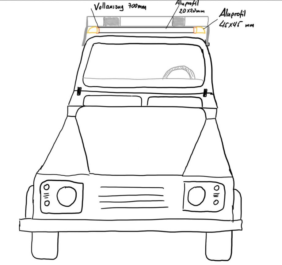 Defender Solarschublade Skizze